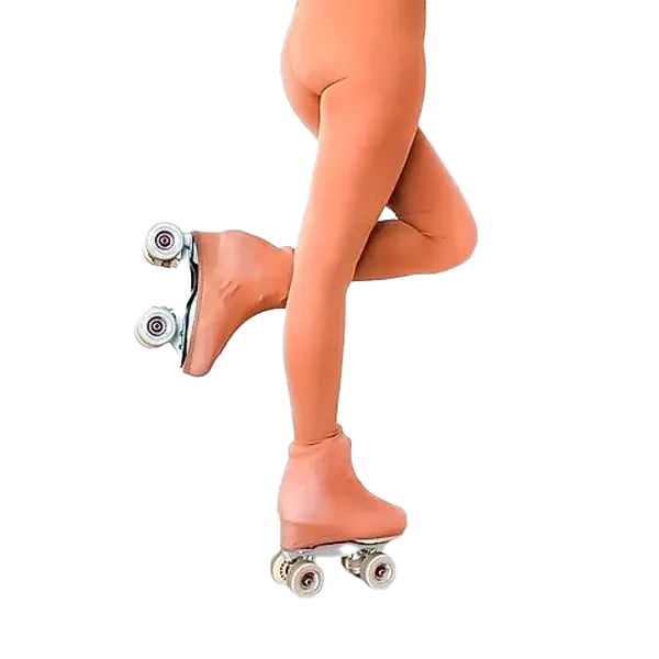 A white quad roller skate